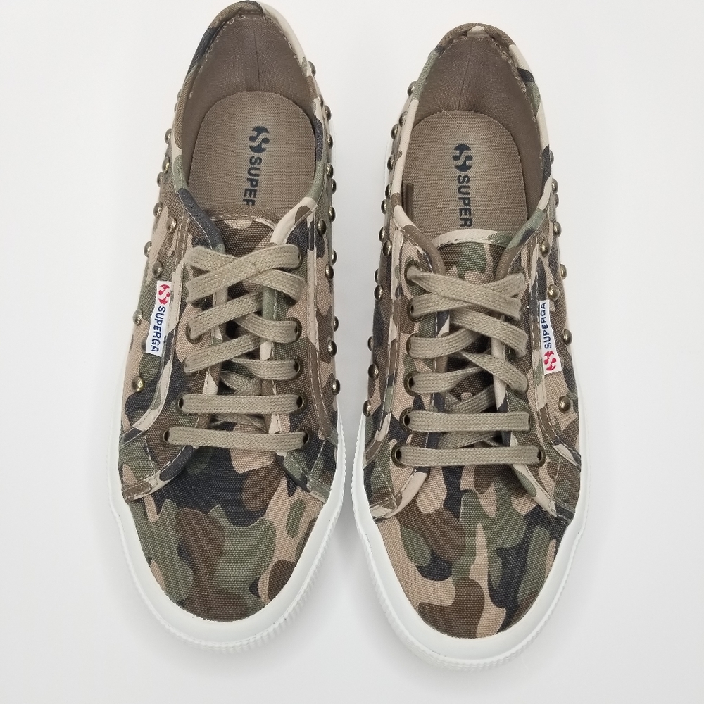Superga Camouflage Studded Shoes Sneakers 8.5 (111923)